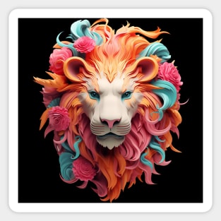 3D Colorful Lion Sticker